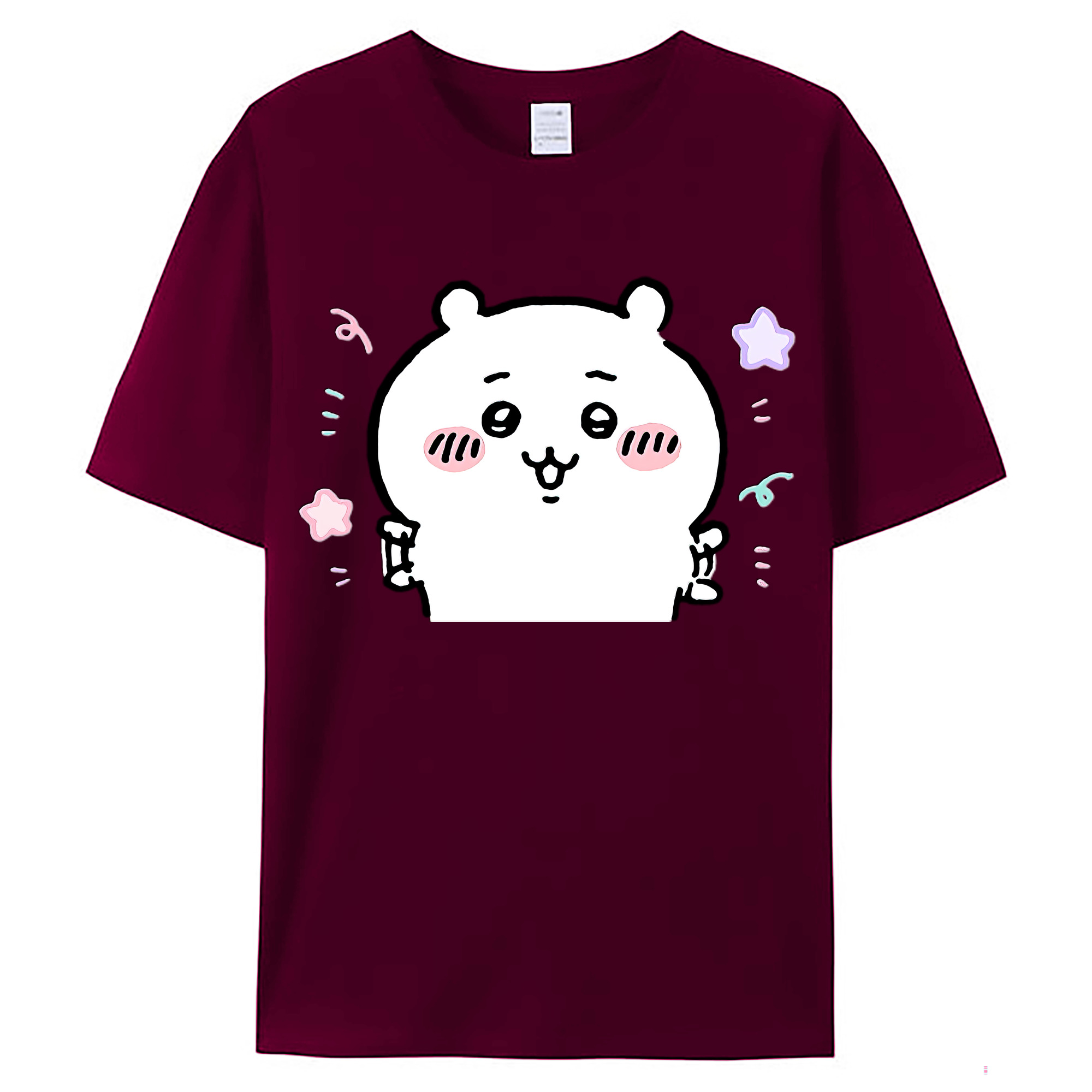 （画像用） ちいかわ ちいかわ Chii-kawa chiikawa レディースカジュアルプリントTシャツ（綿100％）
